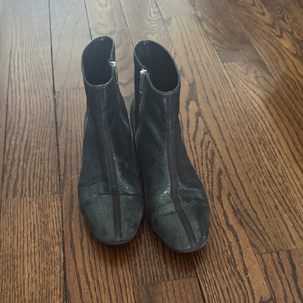 Green Metallic Booties